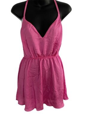 Victoria's Secret Bright Pink Strapy Back Beaded Slip